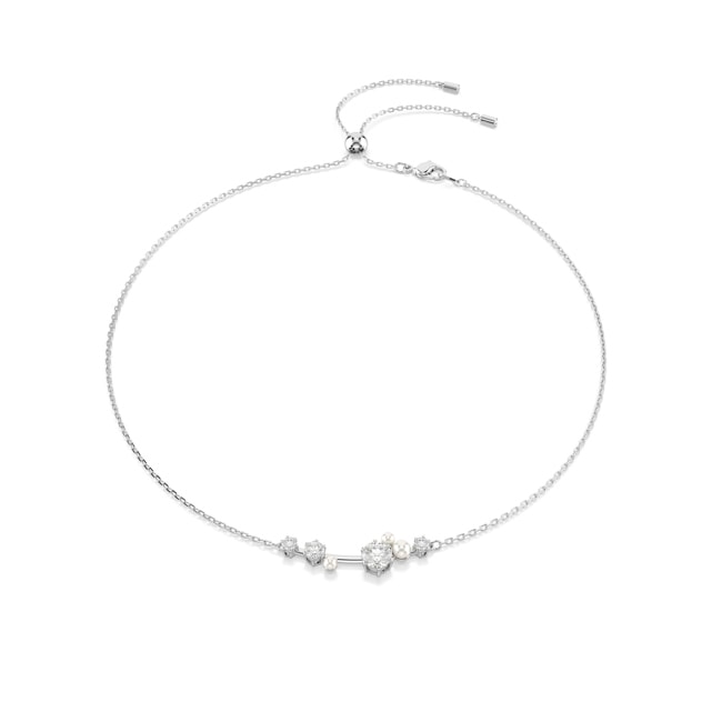 Swarovski Constella Necklace, Crystal pearl, Round cuts, White, Rhodium plated - 5705626