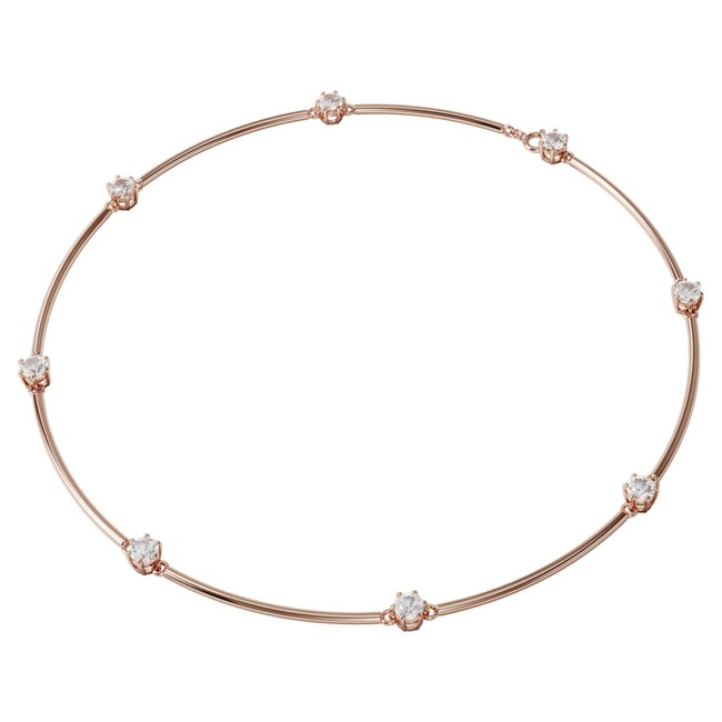 Swarovski Constella necklace, white, pink gold plated - 5609710