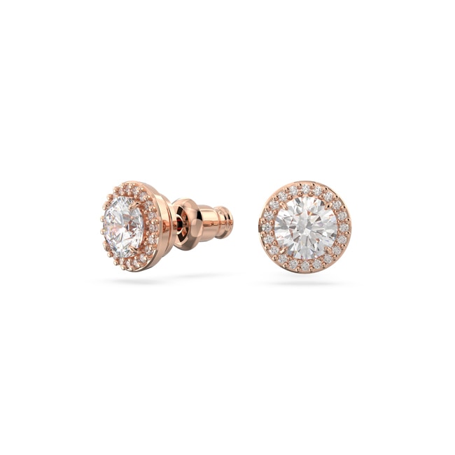 Swarovski Clous d'oreilles Constella Coupe ronde, Pavé, Blanches, Placage de ton or rosé - 5636275