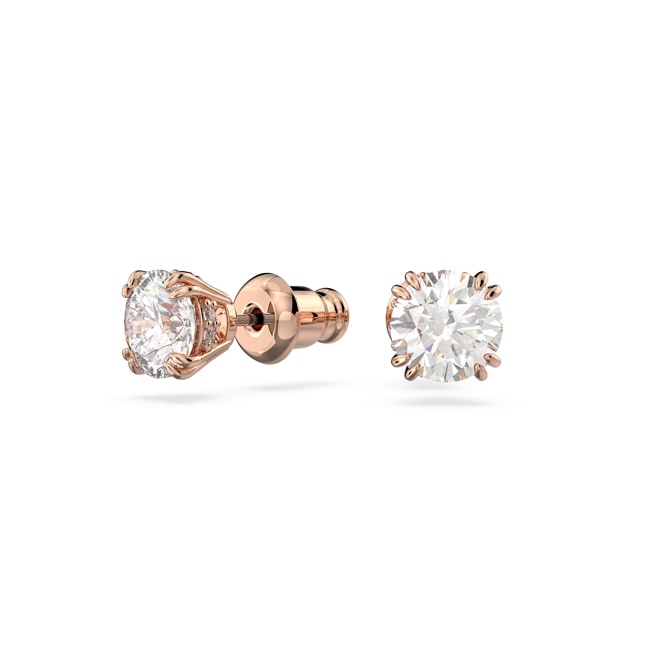 Swarovski Clous d'oreilles Constella Coupe ronde, Blanches, Placage de ton or rosé - 5638801