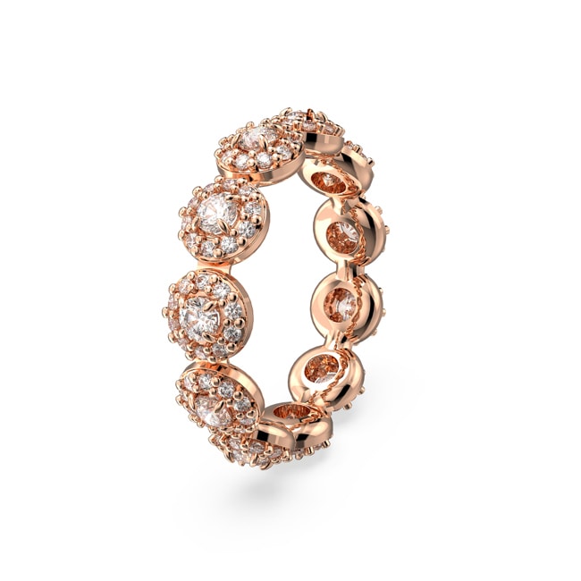 Swarovski Constella ring Round cut, Pavé, White, Rose gold-tone plated - M5636274