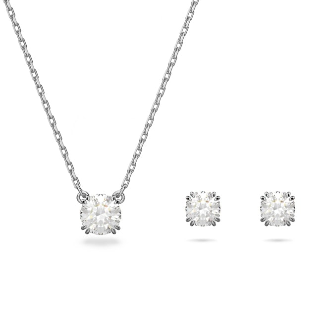 Swarovski Constella Set Round cut, White, Rhodium plated - 5647663