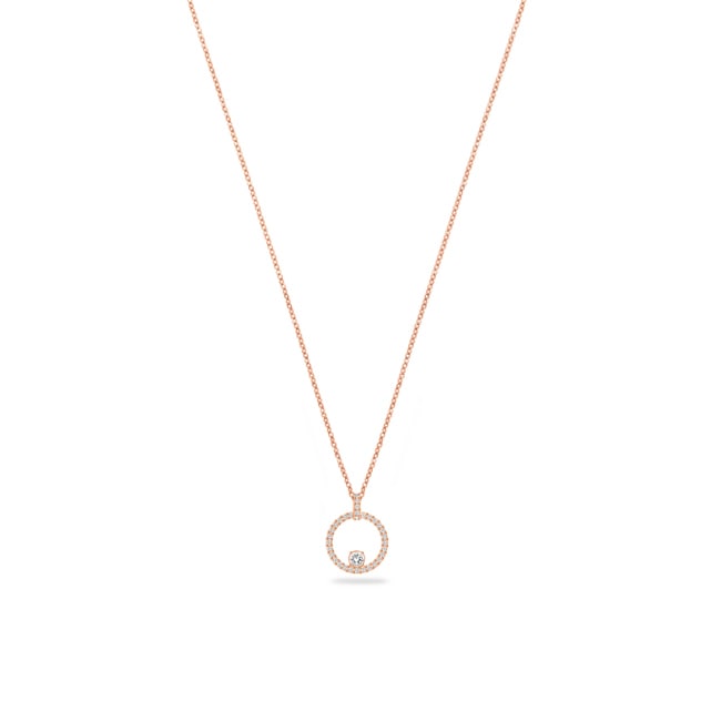 Swarovski Creativity Circle necklace, white, pink gold plated - 5202446
