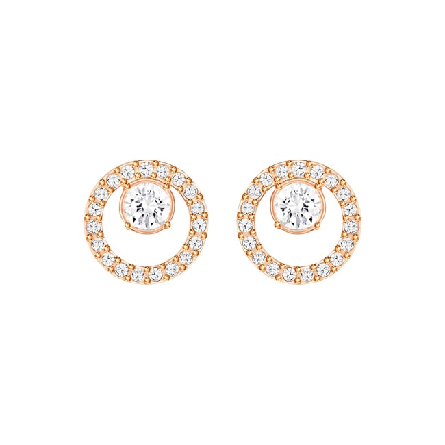 Swarovski Creativity Circle earring, white, pink gold plated - 5199827