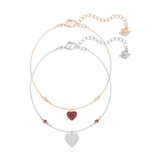 Swarovski Crystal Wishes Heart Armband Set, Metallmix - 5529600