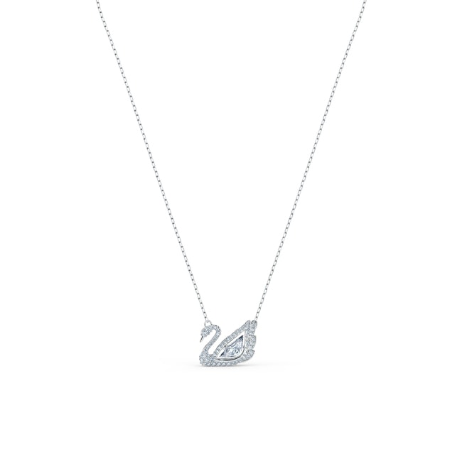 Swarovski Dancing Swan necklace, white, rhodium plated - 5514421
