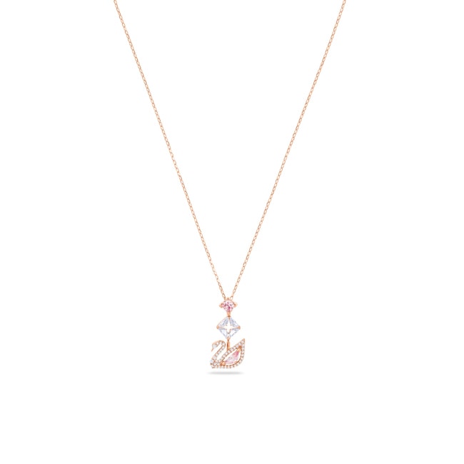 Swarovski Collier Dazzling Swan, multicolore, métal doré rose - 5473024