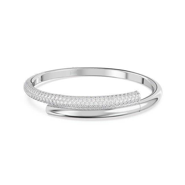 Swarovski Dextera Bracelet-jonc, Fermoir magnétique, Blanc, Métal rhodié - M5674981