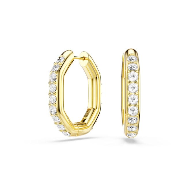 Swarovski Dextera Hoop Earrings Octagon White gold-plated - 5724584
