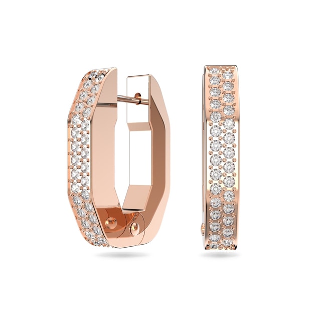  Swarovski Dextera Kreolen, oktagonal, weiss, rosé vergoldet - 5634993