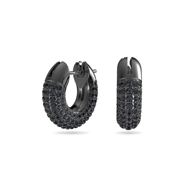 Swarovski Créoles Dextera, noir, Métal ruthénium - 5620222