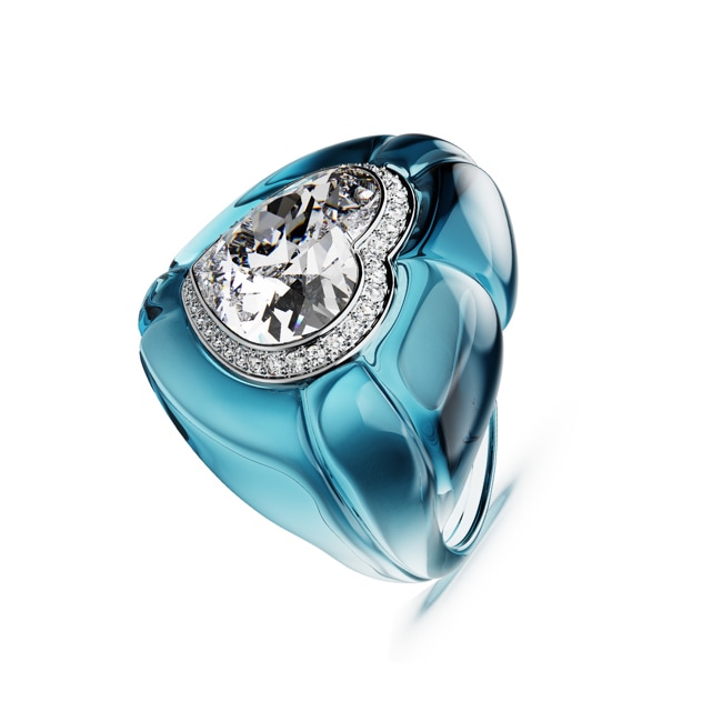 Swarovski Dulcis Cocktailring Herz Blau - M5709964