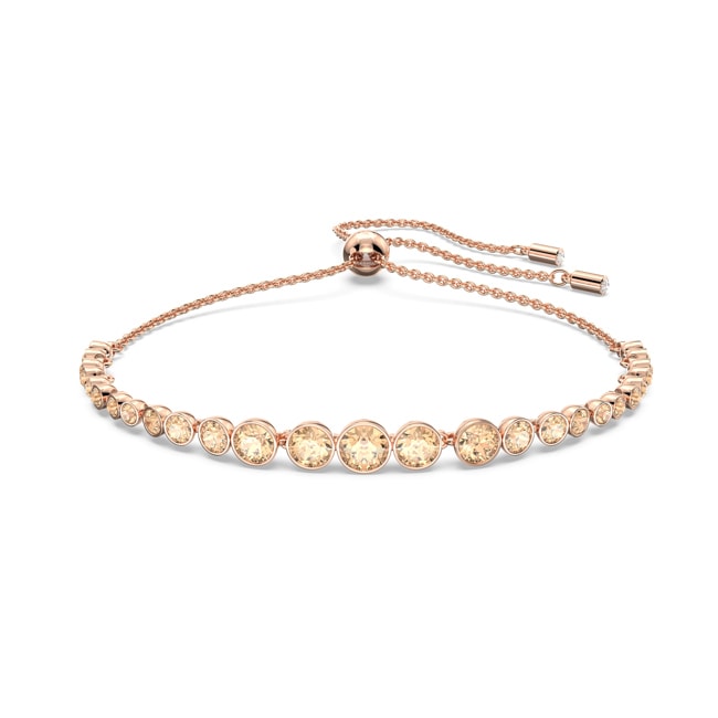Swarovski Bracelet Emily Diverses tailles rondes, Rose, Placage de ton or rosé - 5663393
