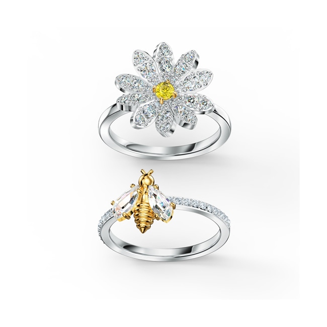 Swarovski Eternal Flower Ring Set, gelb, Metallmix