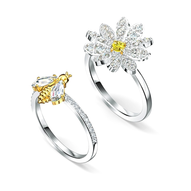 Swarovski Eternal Flower Ring Set, gelb, Metallmix - M5534935
