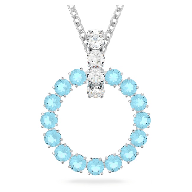Swarovski Exalta necklace blue, rhodium plated - 5643751