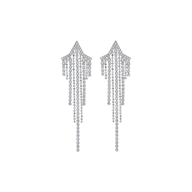Swarovski Fit Star Tassell earrings, white, rhodium plated - 5492758