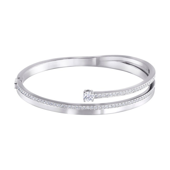 Swarovski Bracelet-jonc Fresh, blanc, métal rhodié - M5257566
