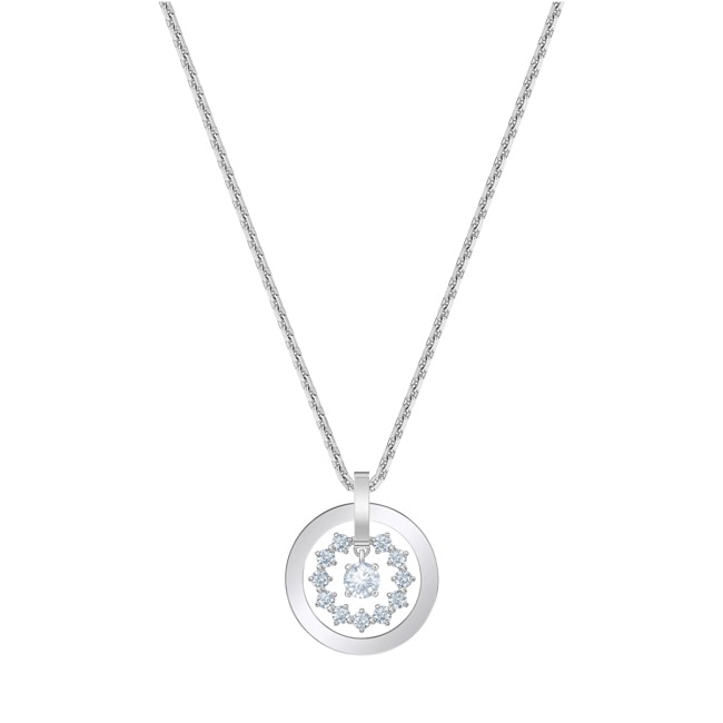 Swarovski Collier Further Circle, blanc, métal rhodié - 5499001
