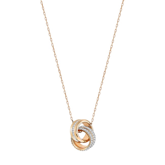 Swarovski Further necklace, white, pink gold plated - 5240525