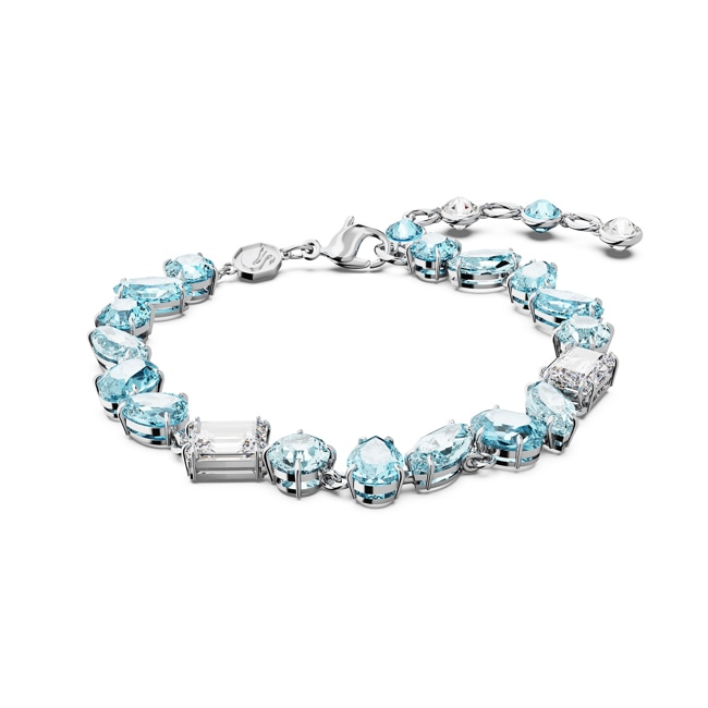 Swarovski Gema Armband, Verschiedene Schliffe, Blau, Rhodiniert - 5666018