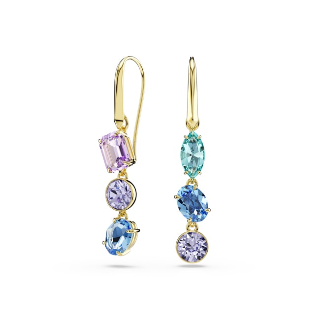 Swarovski Gema Drop Earrings Multicolored gold-plated - 5747917