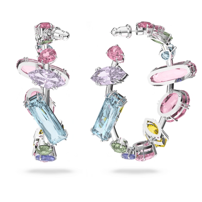 Swarovski Anneaux d'oreilles Gema Tailles variées, Multicolores, Métal rhodié - 5613737 