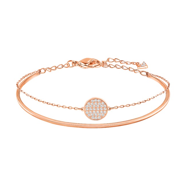 Swarovski Ginger Bangle, white, pink gold plated - 5274892