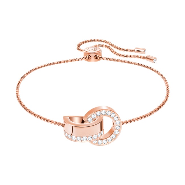 Swarovski Hollow bracelet, white, pink gold plated - 5368040
