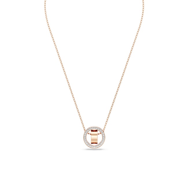 Swarovski Hollow necklace white, pink Gold-tone plated - 5636500