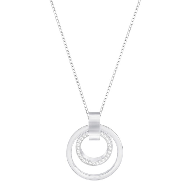 Swarovski Hollow necklace, white, rhodium plated - 5349345