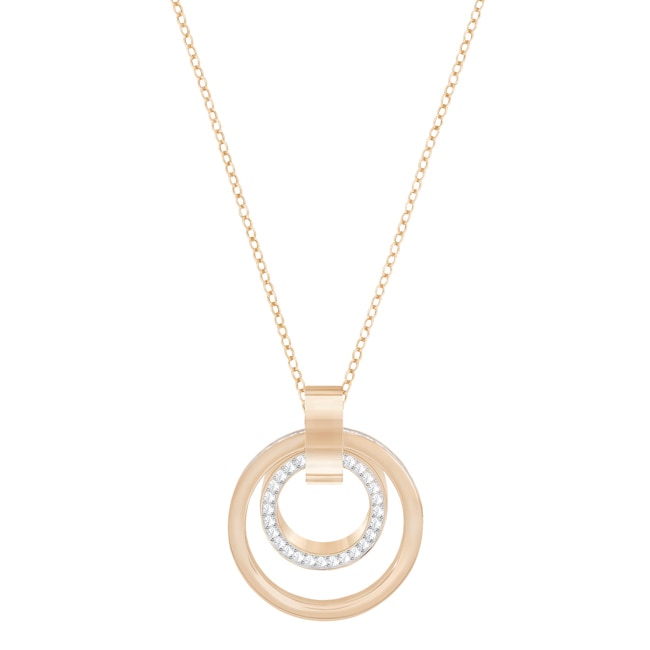Swarovski Collier Hollow, blanc, métal doré rose - 5349418
