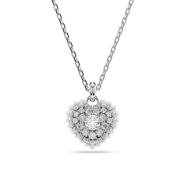 Swarovski Hyperbola necklace Heart, White, Rhodium plated Swarovski Hyperbola necklace Heart, White, Rhodium plated - 5684386