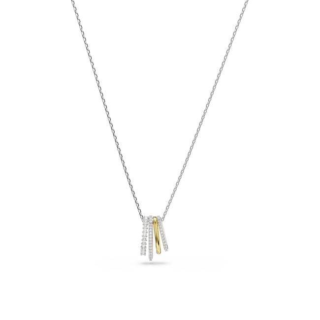 Swarovski Hyperbola Necklace, Mixed cuts, White, Mixed metal finish - 5696626