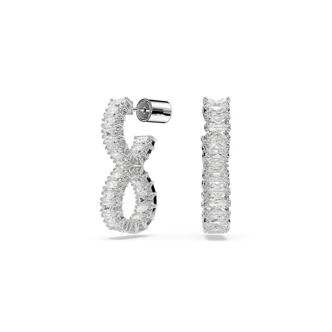 Swarovski Hyperbola Hoop Earrings Infinity, White, Rhodium plated - 5684047