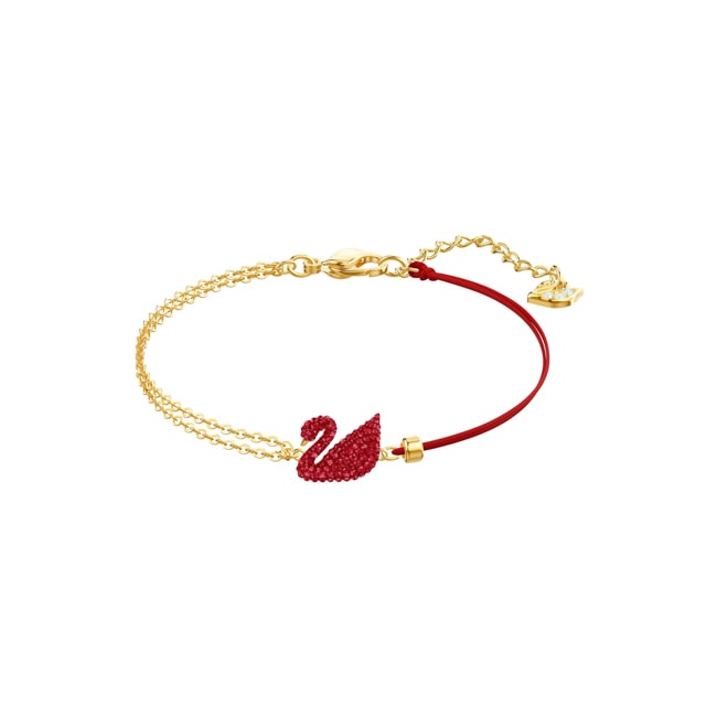 Swarovski Iconic Swan Armband, rot, vergoldet - 5465403