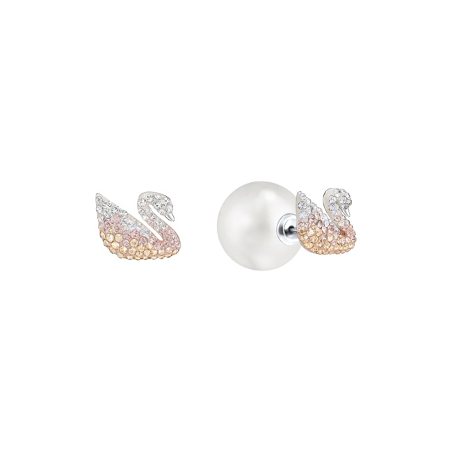 Swarovski Iconic Swan Ohrstecker, mehrfarbig, rhodiniert - 5215037