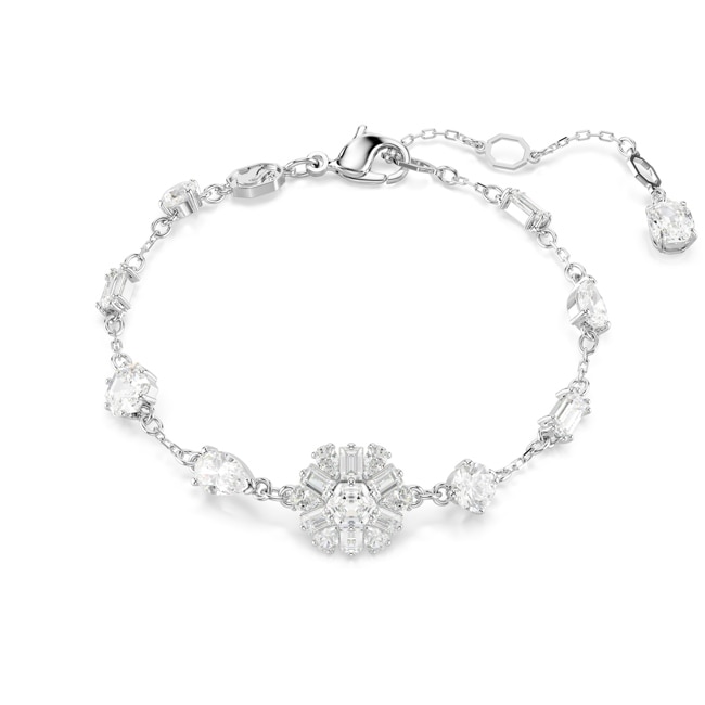 Swarovski Bracelet Idyllia, Tailles variées, Flocon de neige, Blanc, Métal rhodié - 5691485