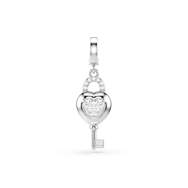 Swarovski Pendentif Charm Idyllia Cœur avec Clé rhodié - 5742957
