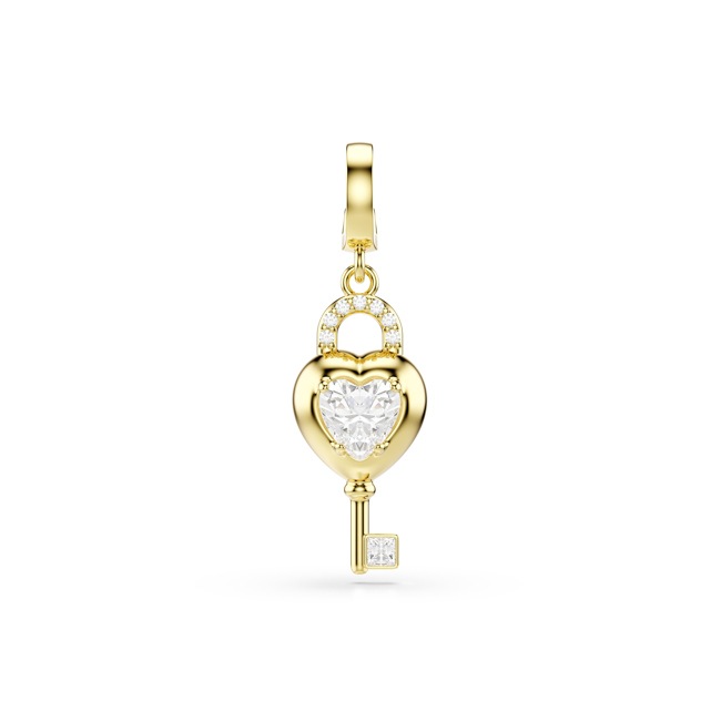Swarovski Pendentif Charm Idyllia Cœur avec Clé Plaqué or - 5742959