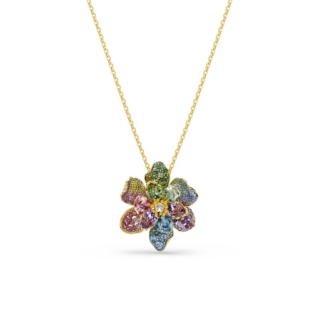 Swarovski Idyllia Collier / Brosche Blume Mehrfarbig vergoldet - 5709952