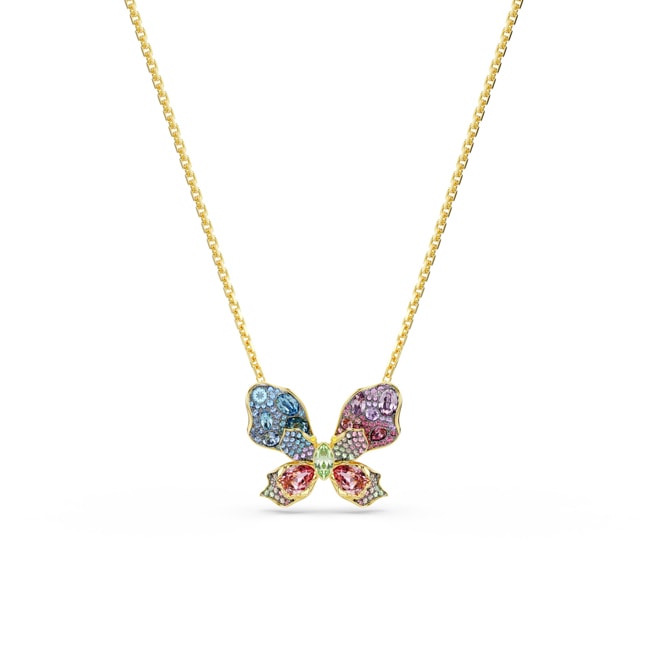 Swarovski Idyllia Necklace / Brooch Butterfly Multicolored gold-plated - 5709951