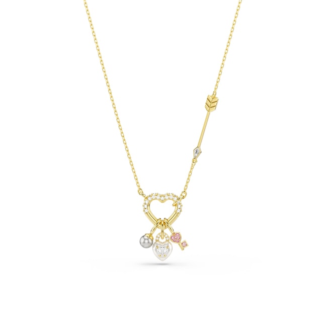 Swarovski Collier Idyllia Cœur Clé Plaqué or - 5737290