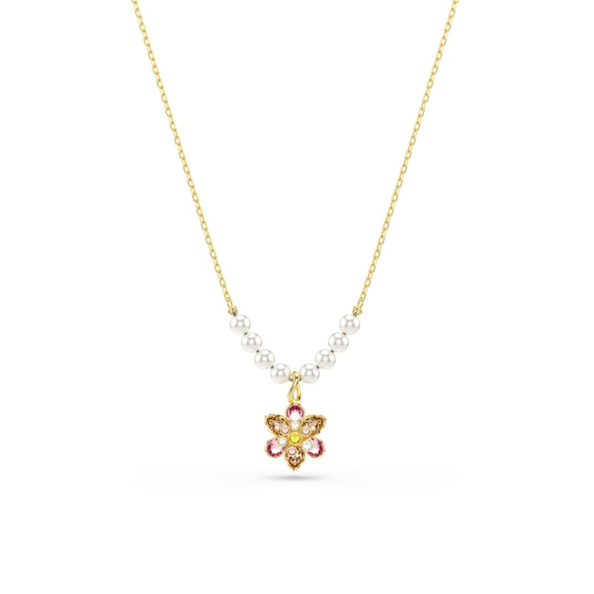 Swarovski Idyllia Necklace Crystal Pearl Flower Multicolored gold-plated - 5723140