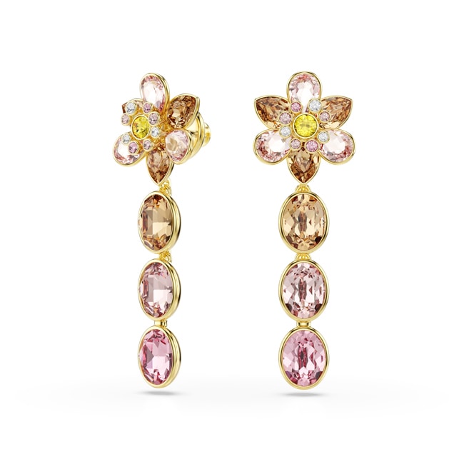 Swarovski Idyllia Drop Earrings Flower Multicolored gold-plated - 5732381