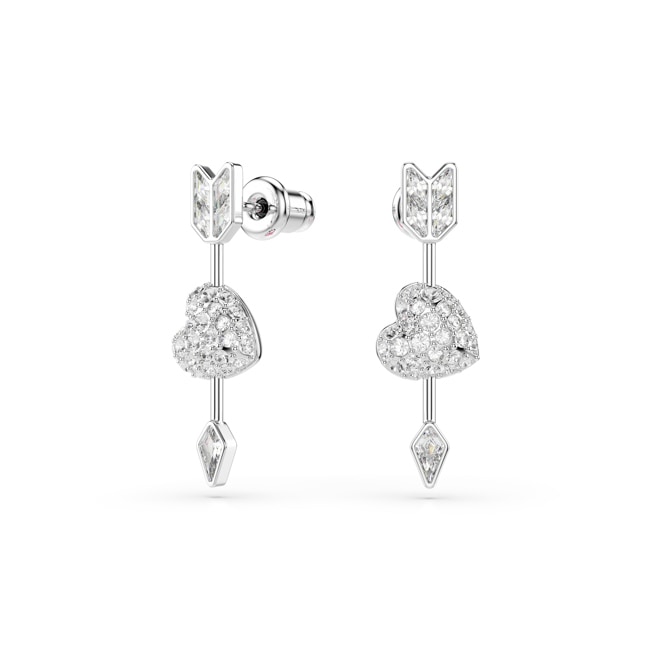 Swarovski Idyllia Drop Earrings Heart with Arrow Rhodium plated - 5749602