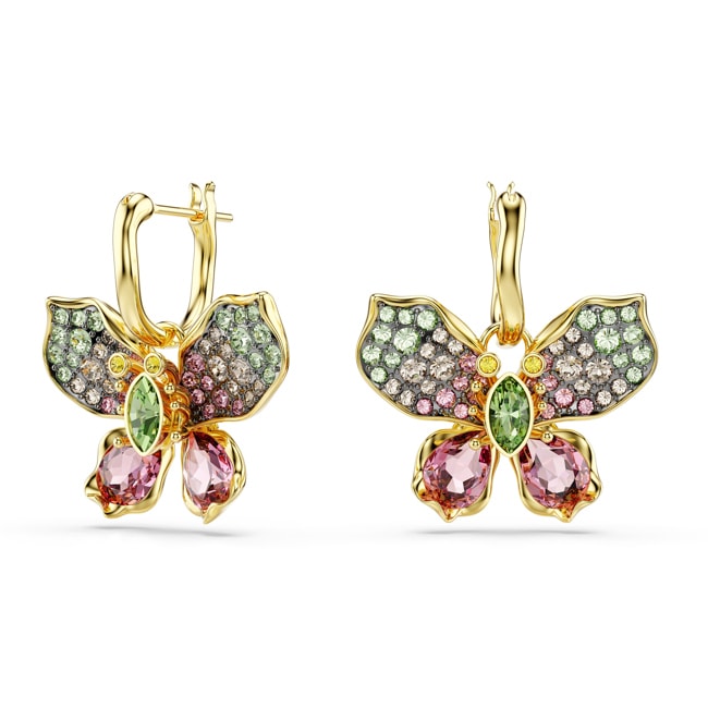 Swarovski Idyllia Drop Earrings Butterflies Multicolored gold-plated - 5709953
