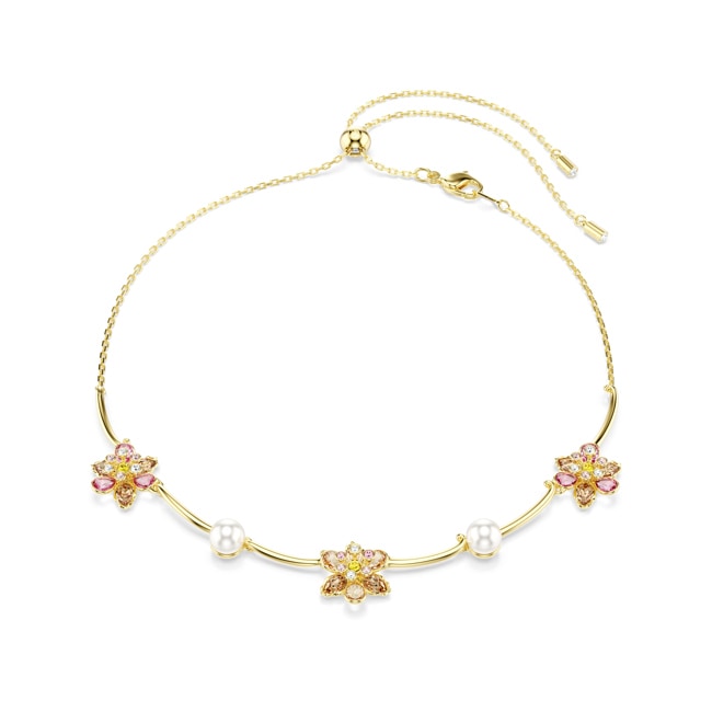 Swarovski Idyllia Necklace Crystal Pearl Flower Multicolored gold-plated - 5732388