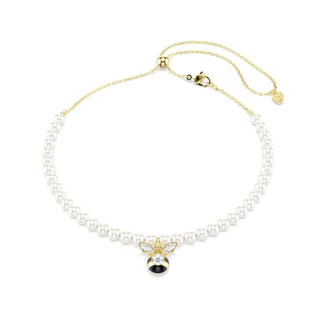 Swarovski Collier Idyllia Perles de Cristal Abeille Plaqué or - 5742677