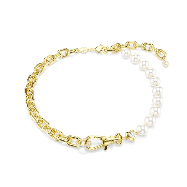 Swarovski Idyllia Halskette Kristallperlen Weiss vergoldet - 5743993